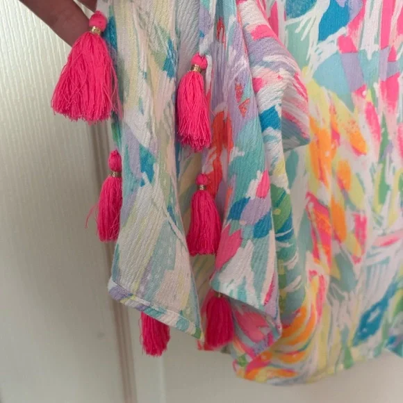 Lilly Pulitzer El Bravo Way Coverup in Sparkling Sands, Size L/XL. - Picture 8 of 12